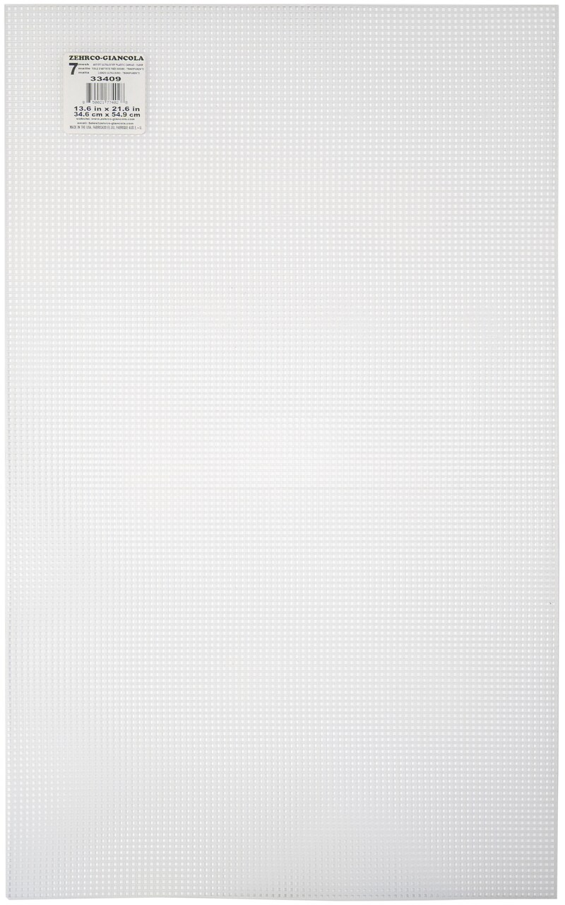 Zehrco-Giancola Ultra Stiff 7-Count Plastic Canvas - Clear, One 13.625" x 21.6" Sheet